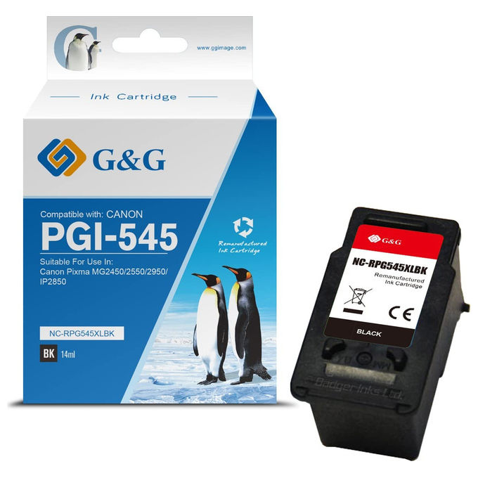 GandG, Inchiostro Compatibile PG-545, Nero, 14 ml, Per Canon Pixma MG2450