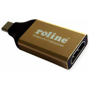 Roline, Adattatore USB-HDMI, Type-C Maschio-HDMI Femmina, 4K, Nero-Oro