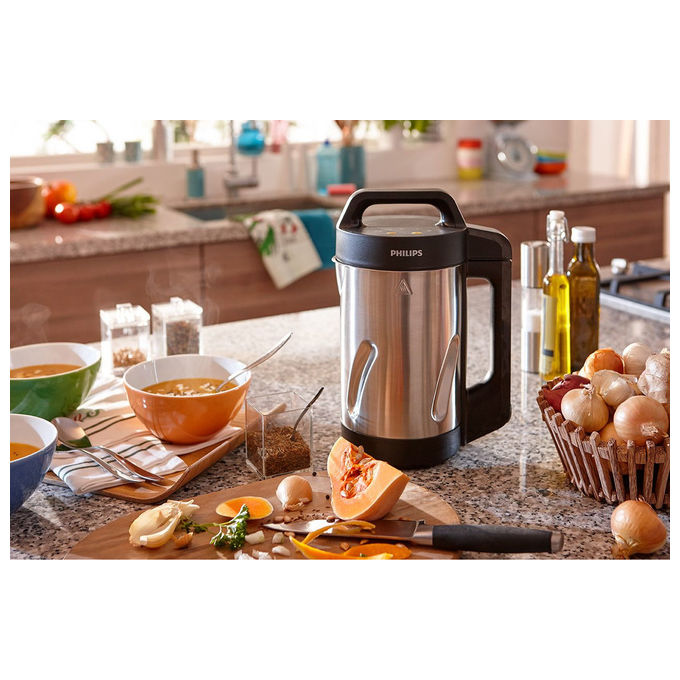 Philips HR2203-80 Viva Collection SoupMaker Frullatore Riscaldante 1,2 L 1000 W 5 Programmi colore Argento