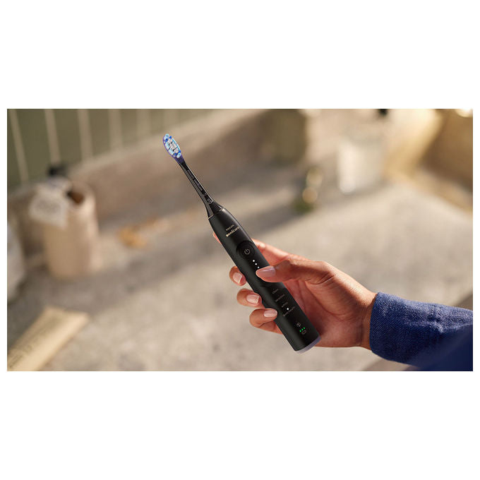 Philips, Sonicare Serie 7100 Spazzolino Elettrico Sonico, Nero, Con Base e Custodia, HX7421-01