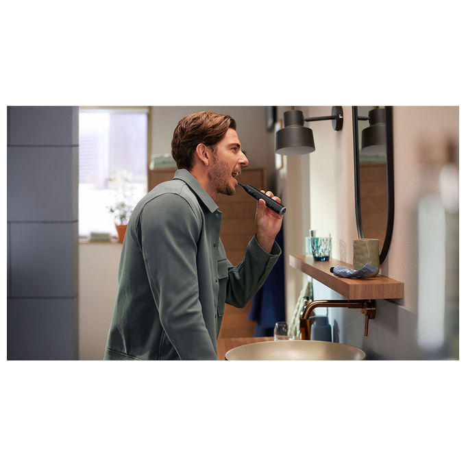 Philips, Sonicare Serie 7100 Spazzolino Elettrico Sonico, Nero, Con Base e Custodia, HX7421-01