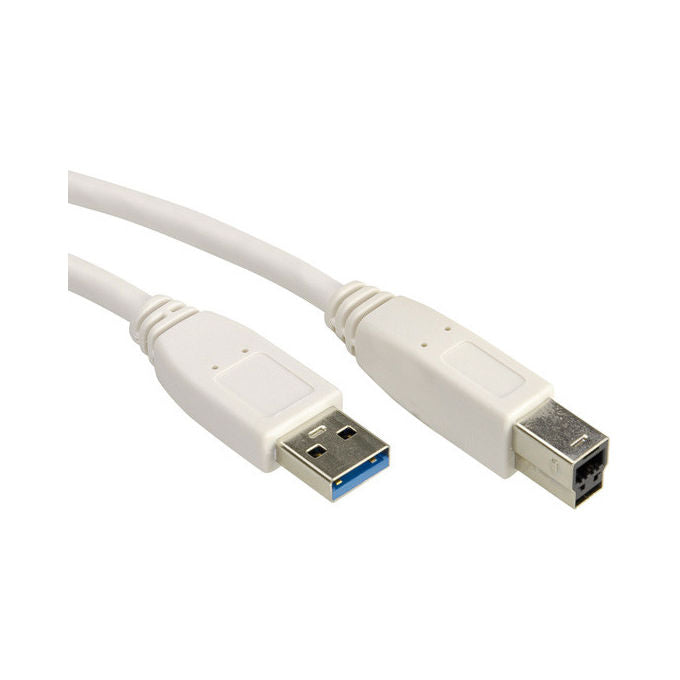 Value, Cavo USB 3.2 Gen 1, A-B, M-M, 0.8 m, Schermato, Bianco