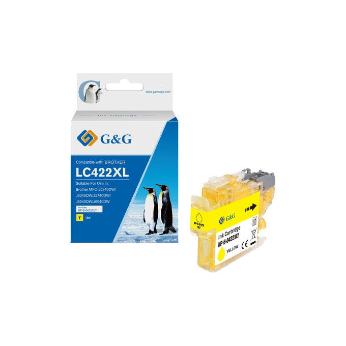 GandG, Cartuccia Inchiostro Compatibile, Giallo, Sostituisce Brother LC-422XLY, 1500 Pagine