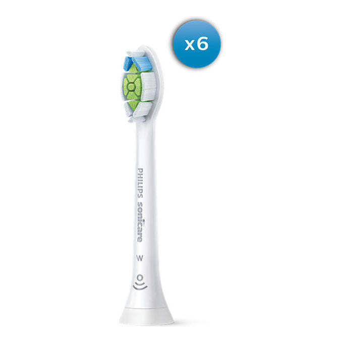 Philips HX6066-87 Sonicare Optimal White Testine di Ricambio Spazzolino Elettrico 6 Pezzi BrushSync colore Bianco