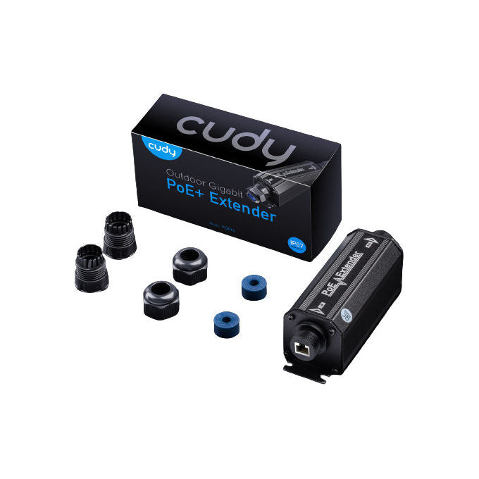 Cudy, Adattatore PoE Gigabit Ethernet POE15, Estensore Impermeabile, Nero