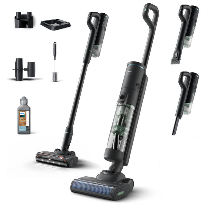 Philips, Aspirapolvere Lavapavimenti Serie 7000 Aqua Trio Cordless, Nero