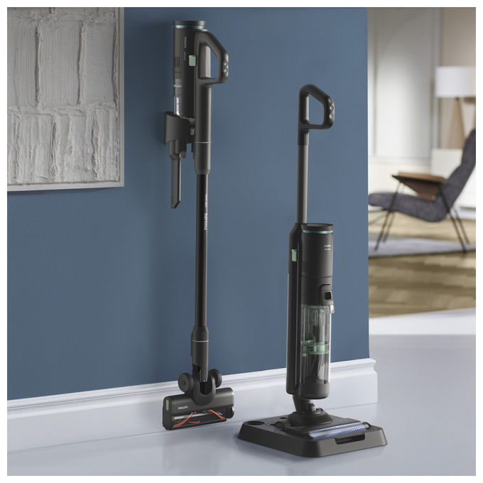 Philips, Aspirapolvere Lavapavimenti Serie 7000 Aqua Trio Cordless, Nero