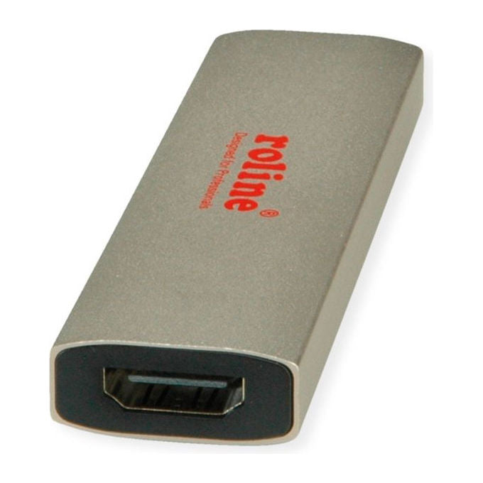 ROLINE Adattatore USB-C a HDMI, Nero Oro, Power Delivery 60W