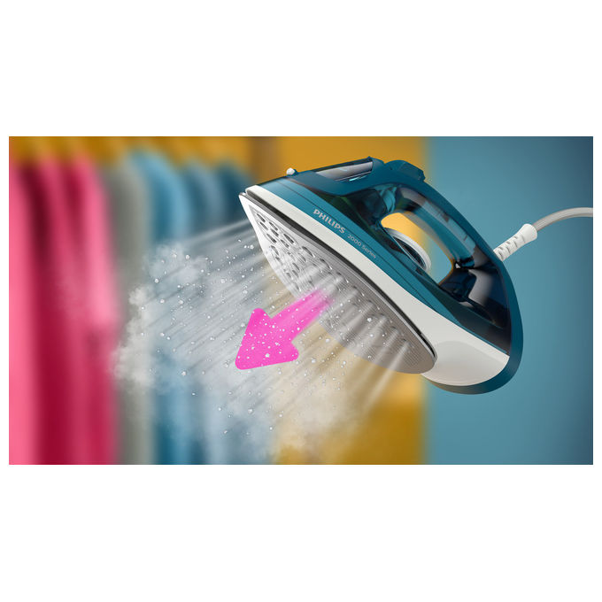 Philips DST2030-90 Serie 2000 Ferro a Vapore 2000 W Piastra Antiaderente Vapore 25 g-min Colpo 130 g-min Antigoccia Anticalcare colore Blu
