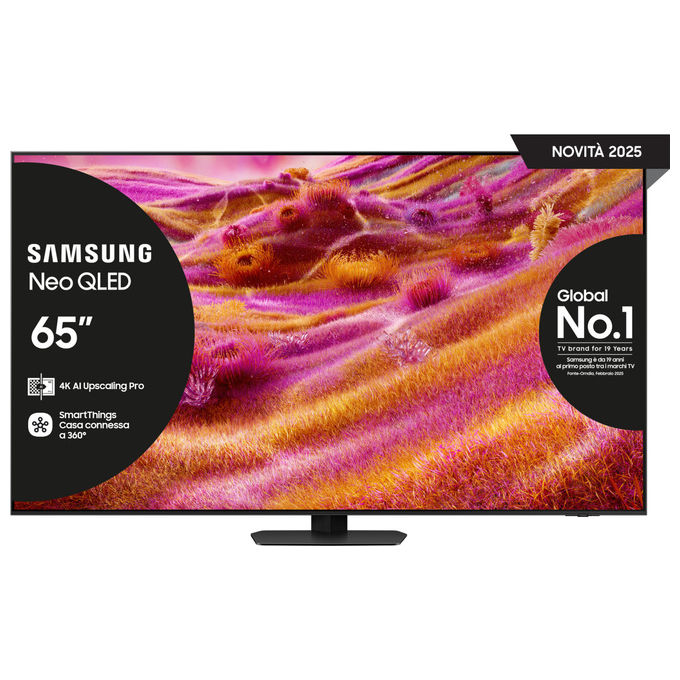 Samsung QE65QN90FATXZT Neo QLED AI Smart TV 65'' 4K Mini LED Processore NQ4 AI Gen3 Motion Xcelerator 165Hz colore Nero