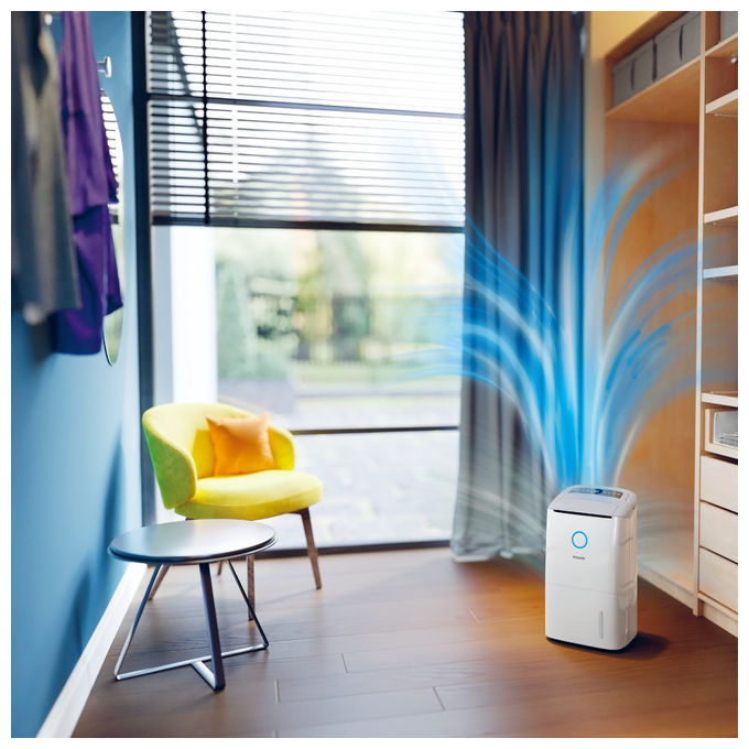 Philips DE5305-11 Series 5000 Deumidificatore e Purificatore d'aria 2 in 1 26.5 l-24h 270 m³-h Filtro HEPA 137 m² 54 dB colore Bianco