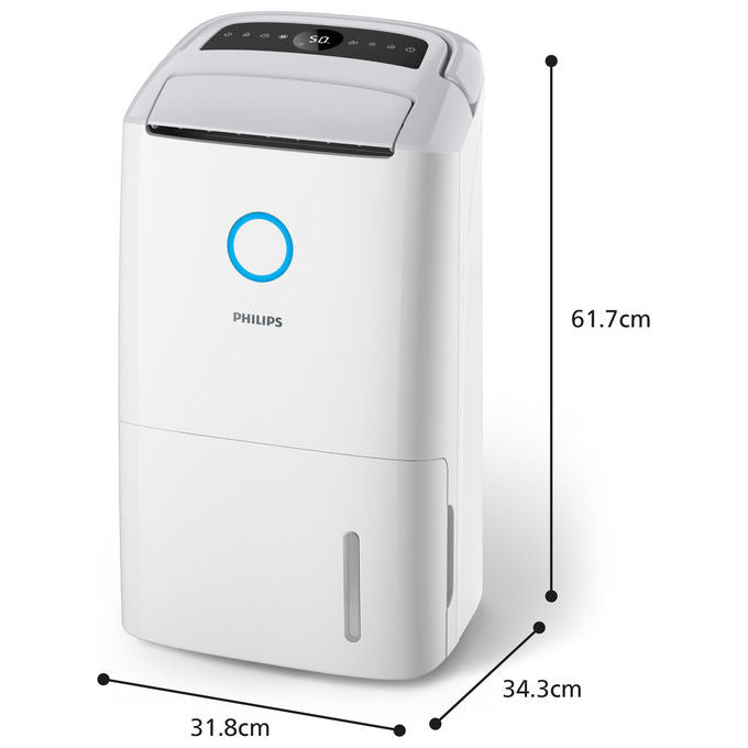 Philips DE5305-11 Series 5000 Deumidificatore e Purificatore d'aria 2 in 1 26.5 l-24h 270 m³-h Filtro HEPA 137 m² 54 dB colore Bianco