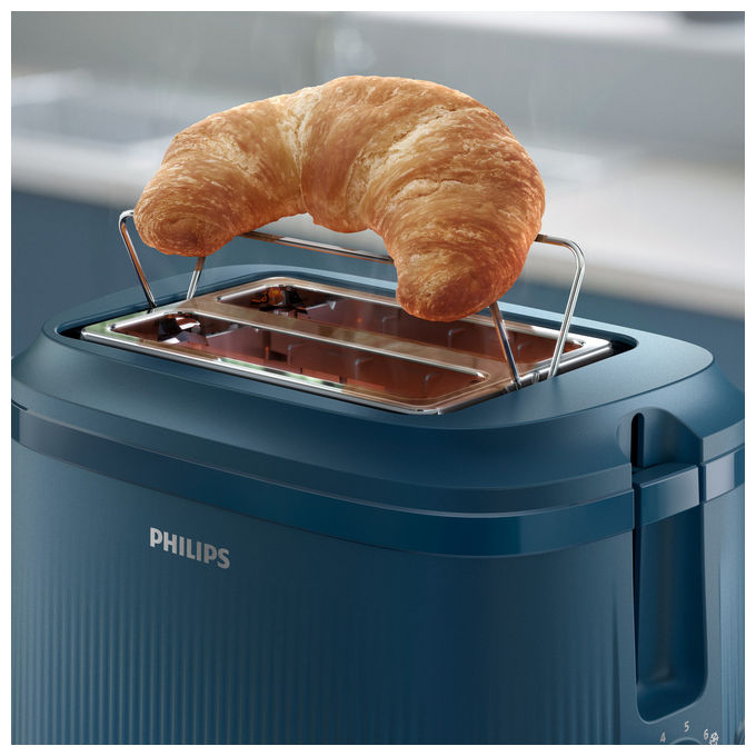 Philips HD2511-70 Serie 3000 Tostapane 2 Fette 900W 8 Livelli Doratura Griglia Scaldabriosche colore Blu