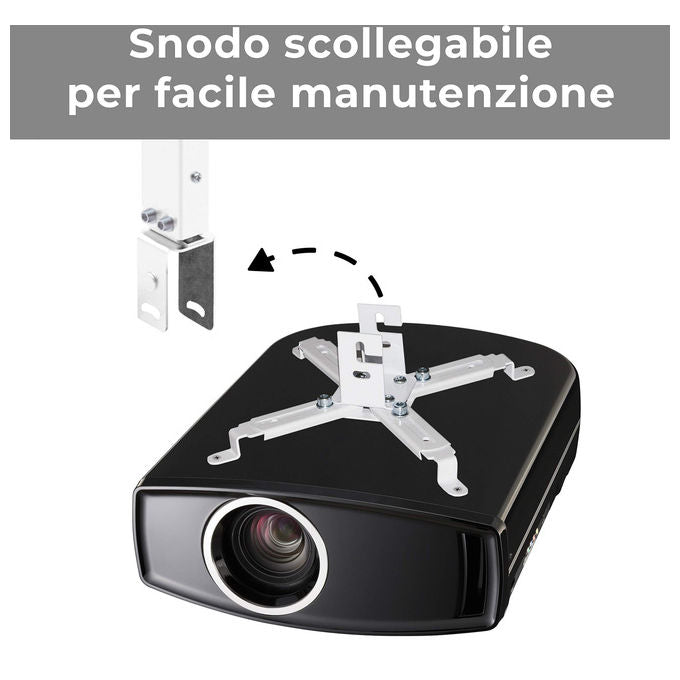 Provis, Staffa a Soffitto Universale 42-65cm, Supporto Videoproiettore Regolabile