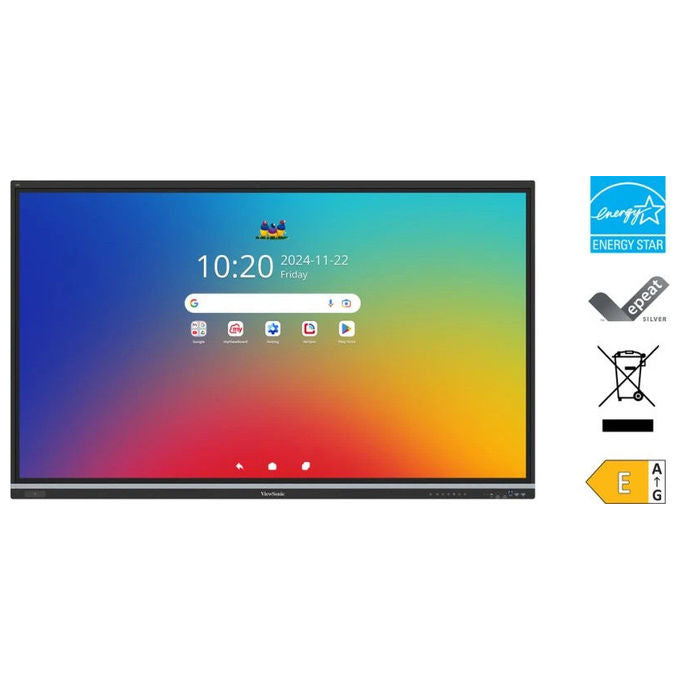Viewsonic Display Interattivo 75'' Touchscreen 3840 x 2160 Pixel Nero