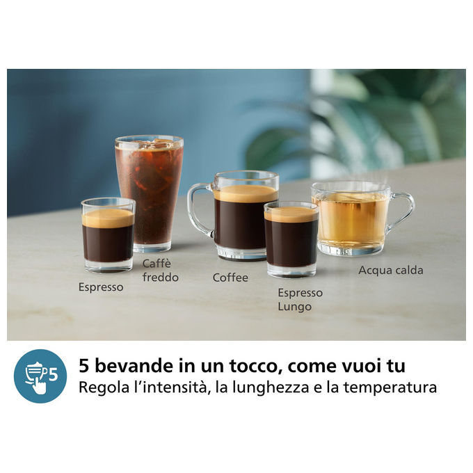 Philips EP3329-70 Series 3300 Macchina da caffe' Automatica 1,8 L 15 bar 1500 W Macinatore integrato SilentBrew AquaClean colore Nero