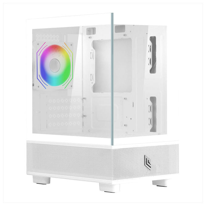 Noua, Case PC Micro-ATX, Design Mesh, Mini Tower Gaming Doppia Camera, Bianco