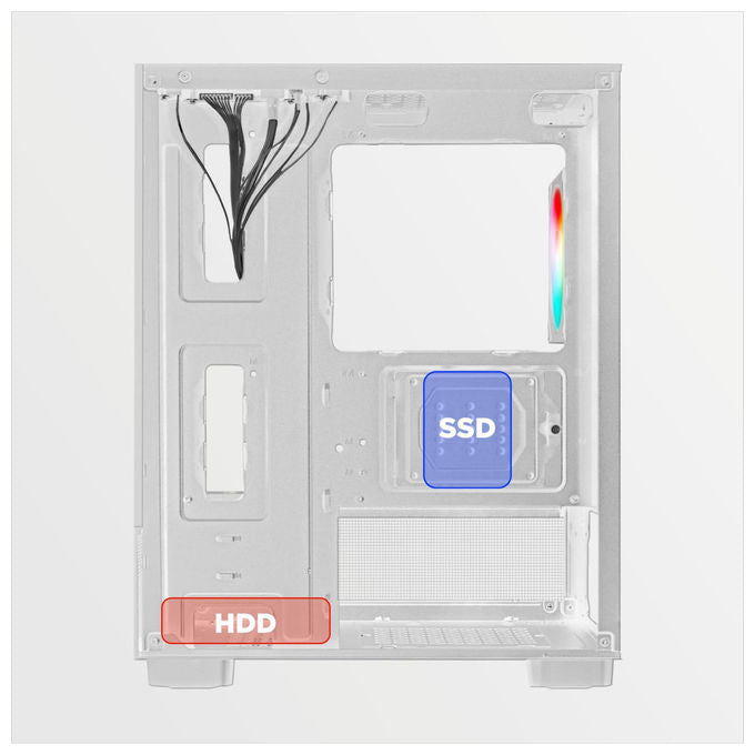 Noua, Case PC Micro-ATX, Design Mesh, Mini Tower Gaming Doppia Camera, Bianco