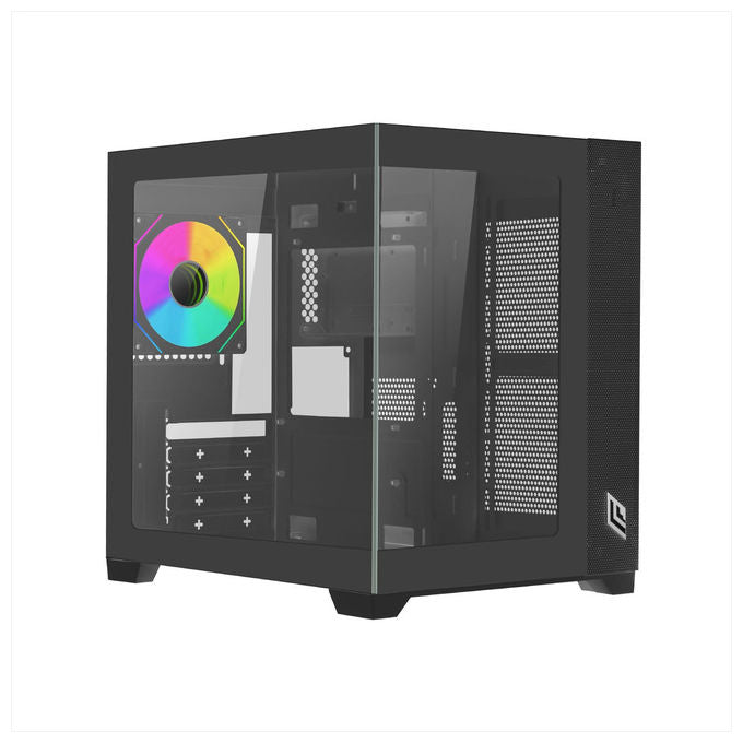 Noua, Case Micro ATX PC Gaming Mini Tower ZK100 Vision, Nero, Doppia Camera, Vetro Temperato