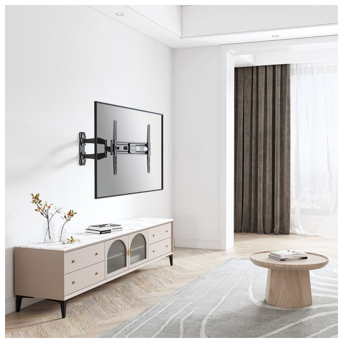 Value Supporto TV da Parete Articolato 37'' 70'' 4 Snodi VESA 600x400 mm Max 35 Kg colore Nero