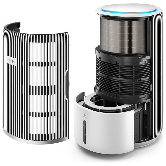 Philips AC3420-10 PureProtect Water Serie 3400 Purificatore d'aria e Umidificatore 2 in 1 per ambienti fino a 78 m² HEPA NanoProtect 300 m³-h 51 dB colore Bianco