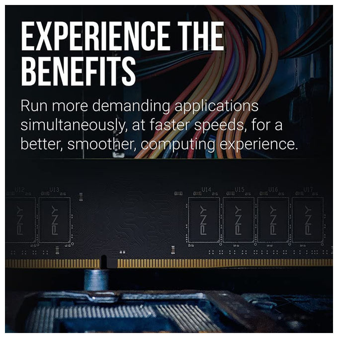 Pny, Ram 8Gb 3200Mhz, Dimm Ddr4, Memoria Compatibile con Notebook e Pc Desktop, Cl22