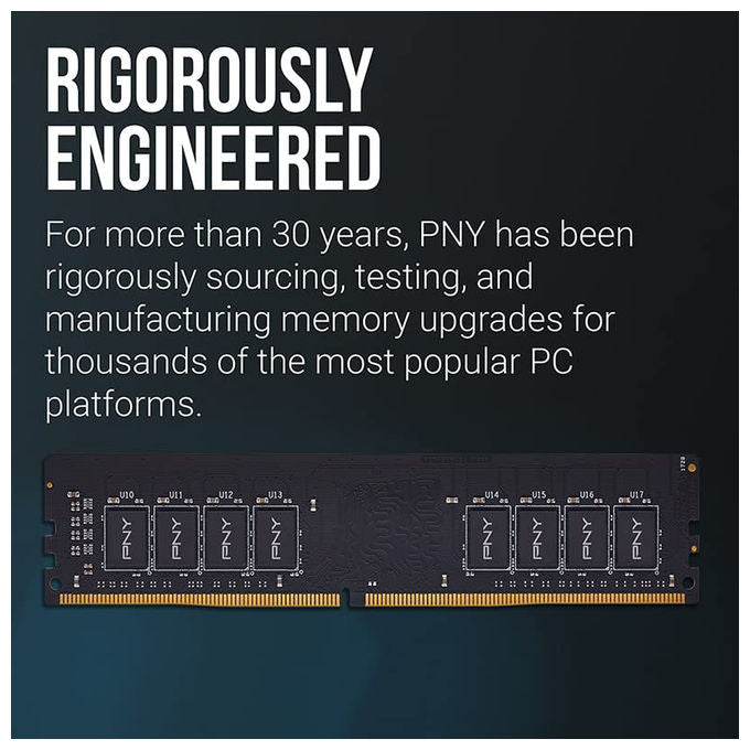 Pny, Ram 8Gb 3200Mhz, Dimm Ddr4, Memoria Compatibile con Notebook e Pc Desktop, Cl22