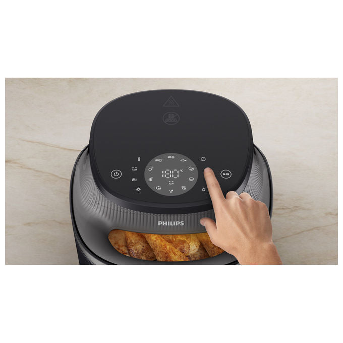 Philips NA341-00 Friggitrice ad aria Serie 3000 7,2 L 2000 W 16 Programmi RapidAir Display Touch colore Nero Argento