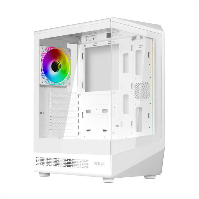 Noua, Case Gaming ATX Compatto Bianco, Vetro Temperato, USB 3.0 e Type-C