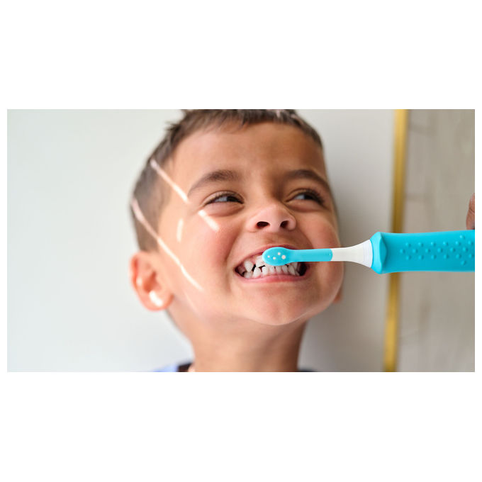 Philips, Sonicare For Kids HX6034-90, Testine di Ricambio, Bambini, Da 3 Anni, 4 Pezzi, Blu e Bianco