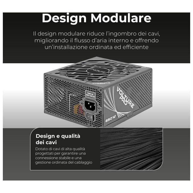 Noua, Alimentatore PC Gaming 850W, Modulare, 80 Plus Gold, ATX 3.1, PCIe 5.1