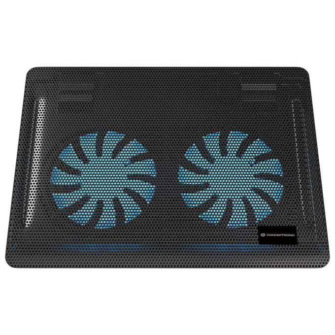Conceptronic, Base di raffreddamento per laptop, 15.6'', 2 ventole, Nero