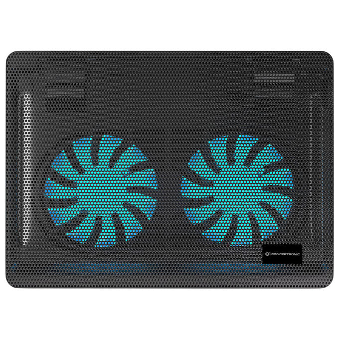 Conceptronic, Base di raffreddamento per laptop, 15.6'', 2 ventole, Nero