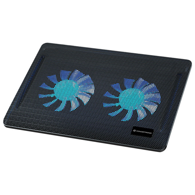 Conceptronic, Base di raffreddamento per laptop, 15.6'', 2 ventole, Nero