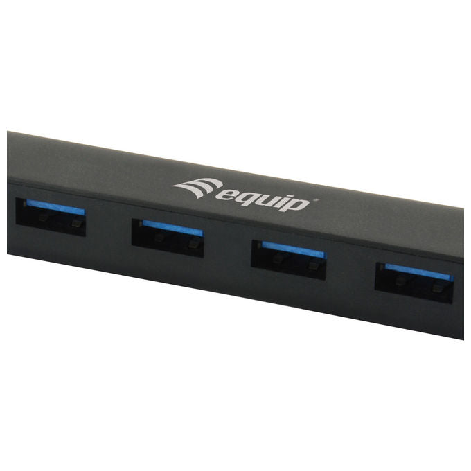Equip, Hub USB-C a USB 3.0, 4 porte, Nero, Plastica