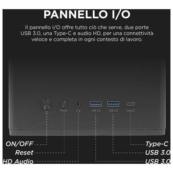 Nuwo, Case Micro-ATX QK200, Mini Tower Compatto, USB 3.0, Type-C