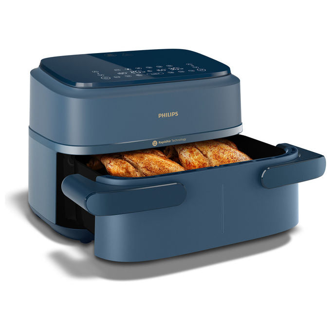Philips NA156-60 Serie 1000 Airfryer Flexi Friggitrice ad aria 7.1 L 2450 W 6 Programmi Display Touch colore Blu