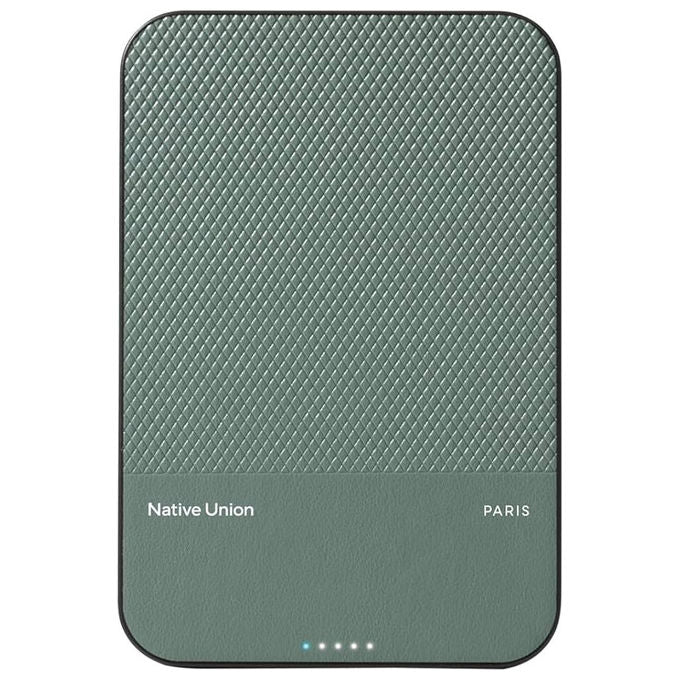 Native Union, Power Bank Magnetico Qi2, 5000mAh, Verde Ardesia, Compatibile Magsafe