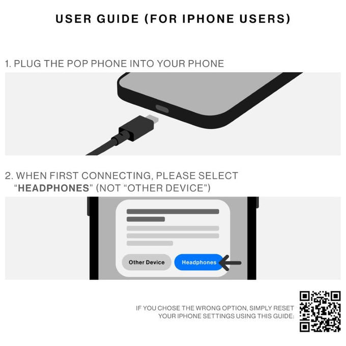 Native Union Pop Phone, Auricolare Retro' USB-C con Microfono, Pino per iPhone iPad Laptop