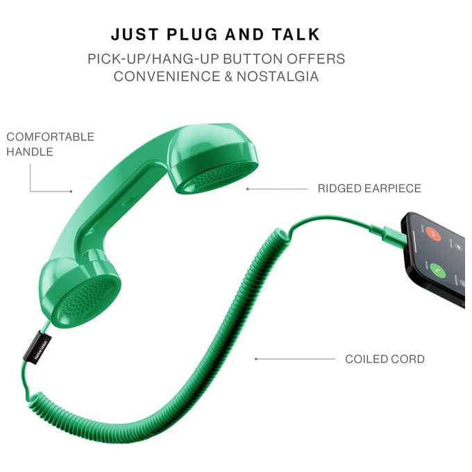 Native Union Pop Phone, Auricolare Retro' USB-C con Microfono, Pino per iPhone iPad Laptop