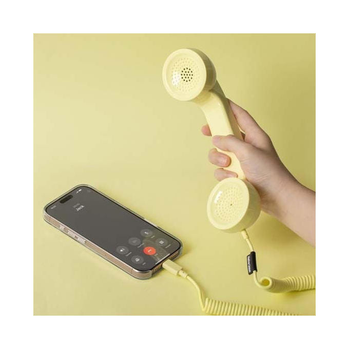 Native Union, Cornetta Telefonica USB-C, Design retro', Plug-and-play, Lemon