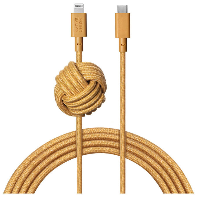Native Union, Cavo Lightning USB-C, 3m, Ultra Resistente, Certificato MFi, Kraft