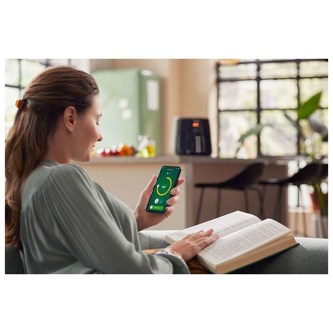 Philips HD9280-60 Friggitrice ad aria 6.2 L 2000 W 7 programmi Display LED Wi-Fi colore Ardesia