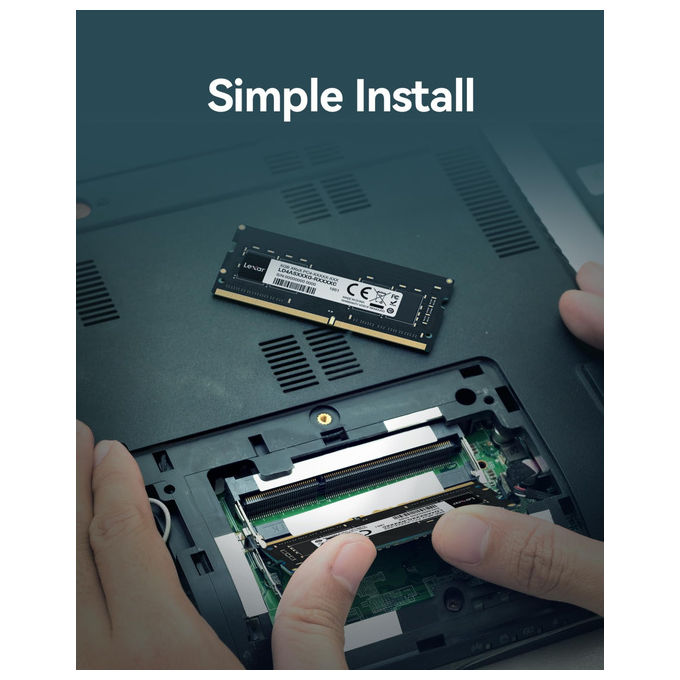 Lexar, Memoria RAM SODIMM DDR4, 16GB 3200MHz, CL22, Memoria per Laptop
