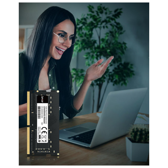 Lexar, Memoria RAM SODIMM DDR4, 16GB 3200MHz, CL22, Memoria per Laptop