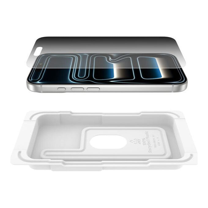 Belkin, Screenforce Invisiglass, Protezione Privacy Antibatterica per Iphone 17 Pro, Nero-Trasparente