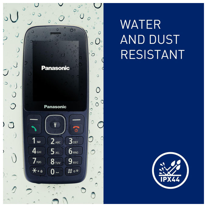 Panasonic KX-TF400EXC Telefono Cellulare 4G VoLTE Display 2,4'' Bluetooth Torcia LED IP44 colore Blu