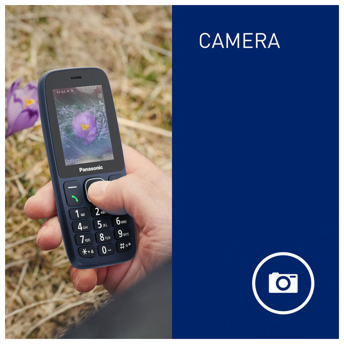 Panasonic KX-TF400EXC Telefono Cellulare 4G VoLTE Display 2,4'' Bluetooth Torcia LED IP44 colore Blu
