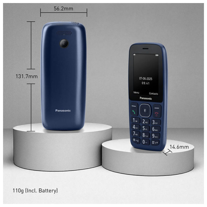 Panasonic KX-TF400EXC Telefono Cellulare 4G VoLTE Display 2,4'' Bluetooth Torcia LED IP44 colore Blu