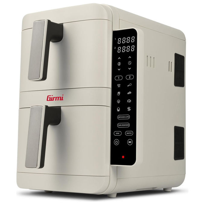 Girmi FG4101 Ecofrit Dual Friggitrice ad aria 9 L 2400 W 9 Programmi Display Digitale colore Bianco
